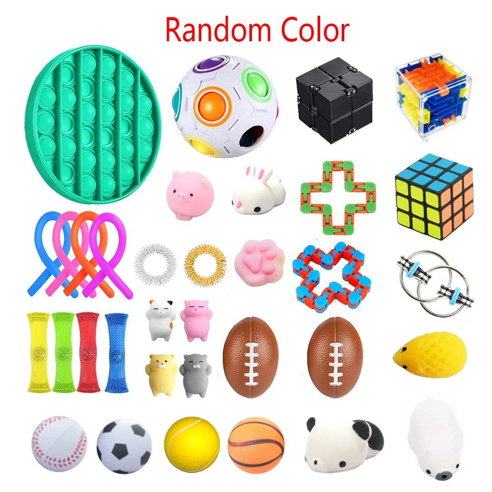 

HOT SALE Fidget Toys 20/23/24/30PCS Pack Sensory Toy Set Antistress Relief Autism Anxiety Anti Stress Bubble for Kids Adults