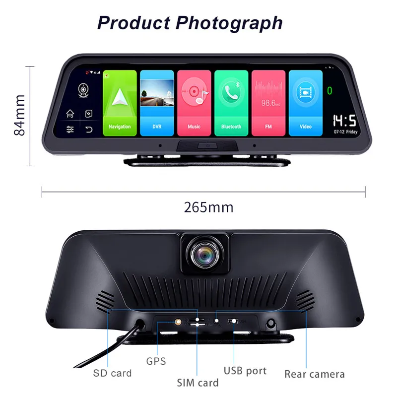 Full HD 1080P 10 &quotАвтомобильный видеорегистратор DVR Камера зеркало 2 ГБ + 32 Android Wifi GPS