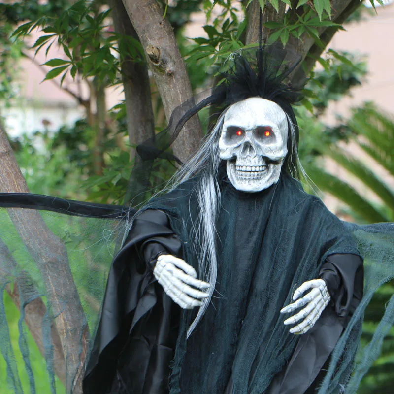 

Voice Control Hanging Ghost Skull Hanging Ghost Screaming Horror Voice Control Luminous Bar Decoration Hanging Ornaments Scary