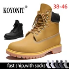 Мужские ботинки на толстой подошве, повседневные, желтые, размера плюс, в британском стиле, Осень-зима, 2021