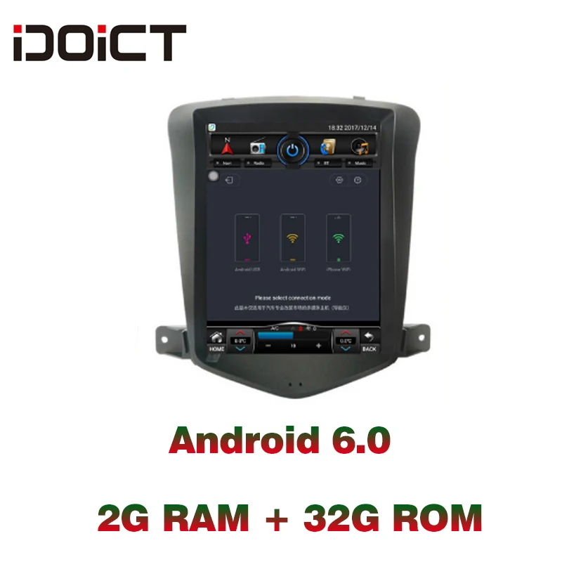 Автомобильный DVD плеер IDOICT TESLA Android 9. 0 2G + 32G GPS навигация Мультимедиа для Chevrolet Cruze