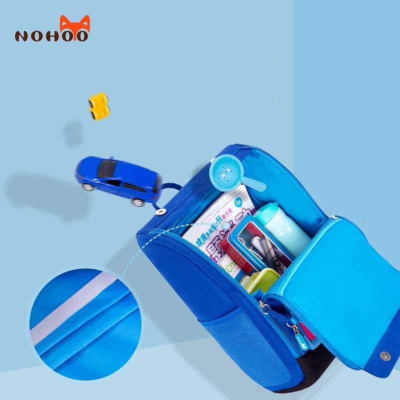NOHOO School Bag For Kids Backpack Orthopedic Large Capacity Fashion Korean Cartoon Primary Schoolbag Canvas Unisex Backpack New
