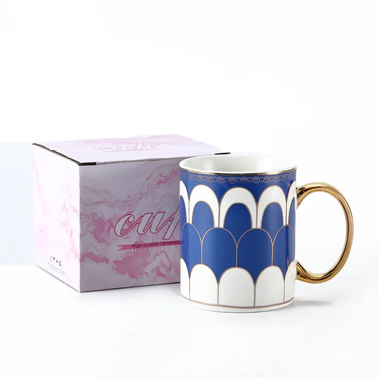

Creative European style British ceramic couple Mug water cup Nordic afternoon tea bone china coffee