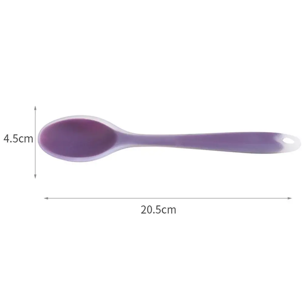 

Food Grade Silicone Small Spoon High Temperature Resistant And Stirring Anti-fouling Soft Spoon Non-slip Children's Texture B5D8