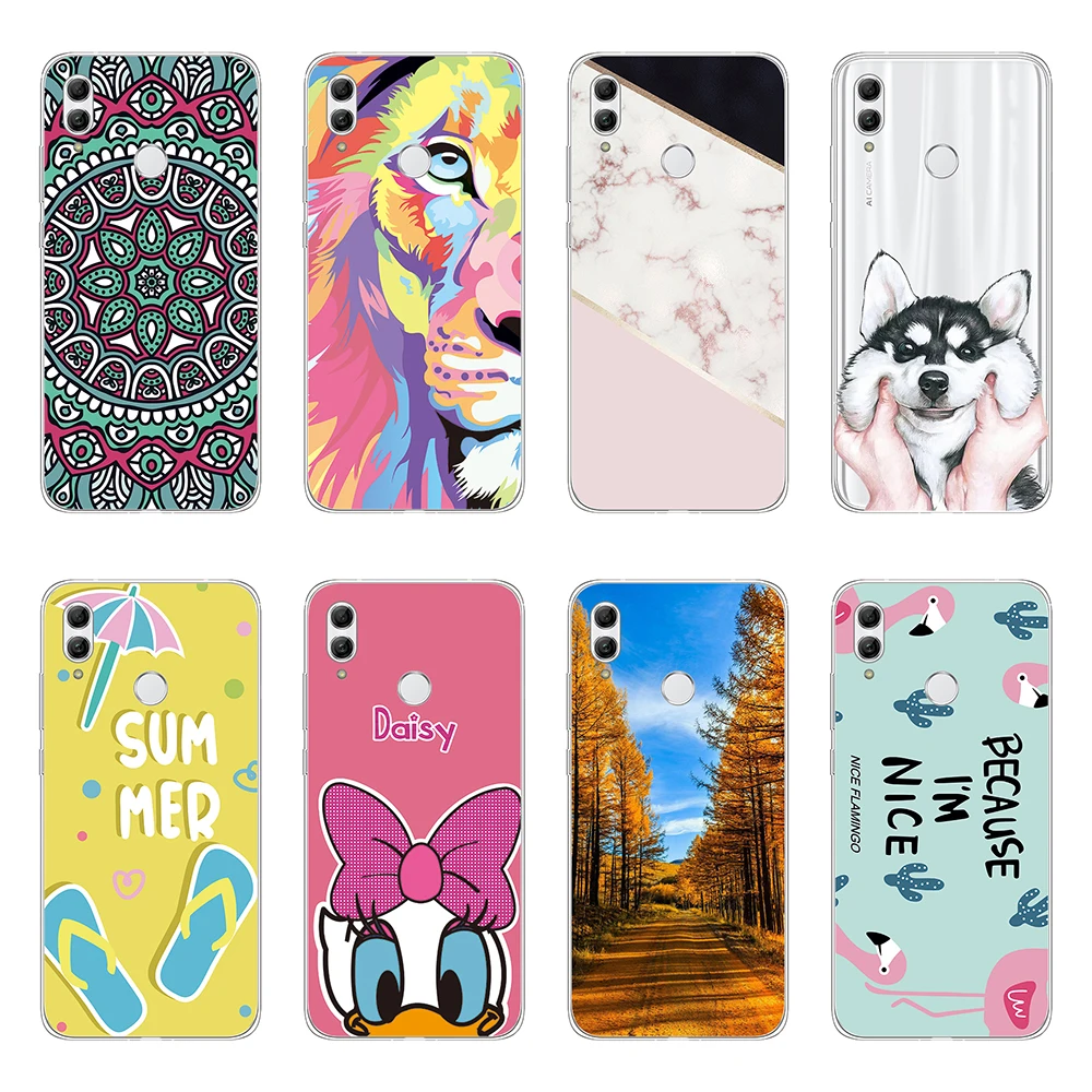 Silicone Phone Case for Huawei P Smart 2019 Cover Soft TPU Creative Painted Cute Shells Bags Coque |