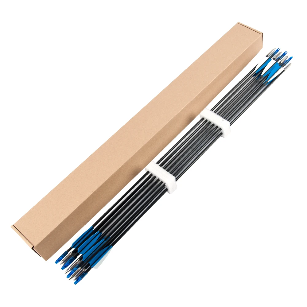 

30"Fiberglass Arrows for Recurve Bow Long Bow,Archery Training Arrows withDurable Shaft Blunt Tip for Outdoor Shooting,Pack of12