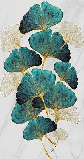 

Green Plant Leaf Abstract Art Film Print Silk Poster Home Wall Decor 24x36inch