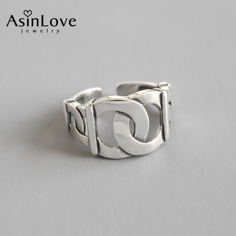 Женское кольцо с цепочкой AsinLove дизайнерское регулируемое ручной работы в