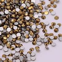 gold hematite non hotfix flatback glue on glass rhinestones gem aurum crystals for nail art clothes decoration