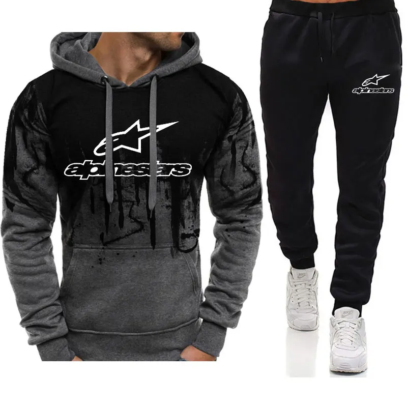 Мужской спортивный костюм со звездами модная повседневная спортивная толстовка