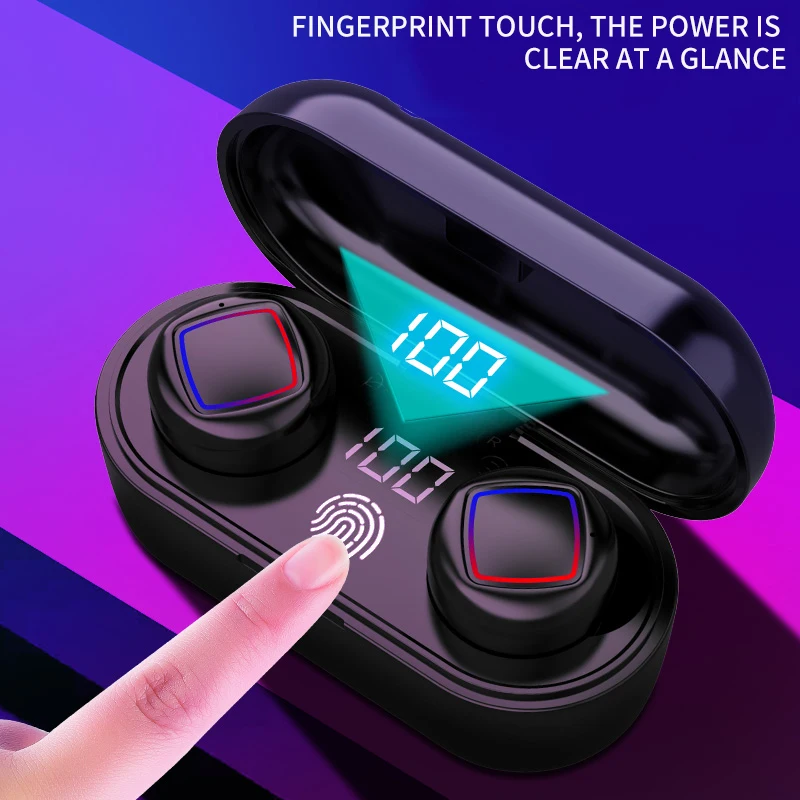 Новый светодиодный TWS Bluetooth наушники отпечатков пальцев сенсорный HD стерео