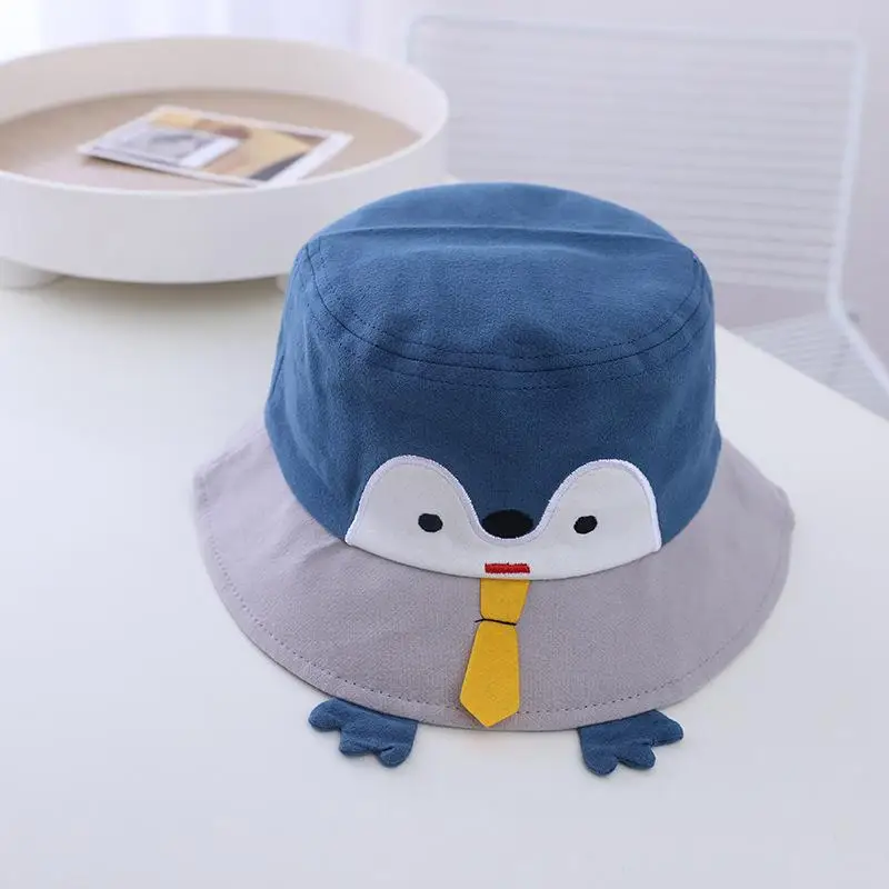 

Cotton Cartoon Penguin Bucket Hat Fisherman Hat Outdoor Travel Hat Sun Cap Hats for Child Boy and Girl 106