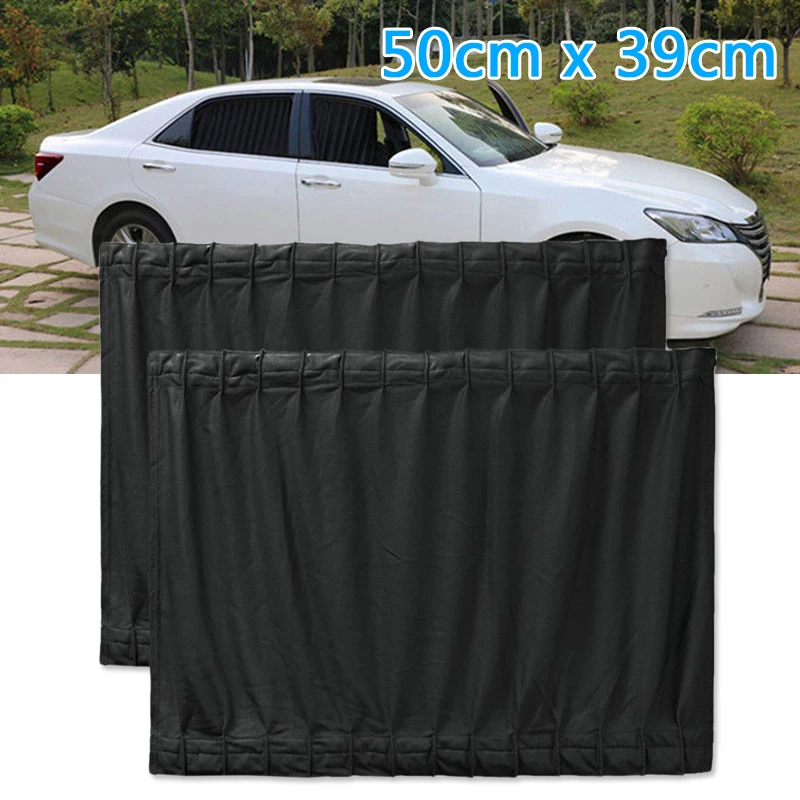 

2Pcs Universal Car Side Sunshades Van SUV VIP Curtains Anti-UV Sunshade Visor 50*39Cm