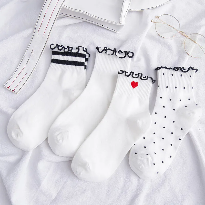 

Cotton women's Socks Autumn Summer Solid Color Soft Fashion Girls Cute Fashion Short Socks