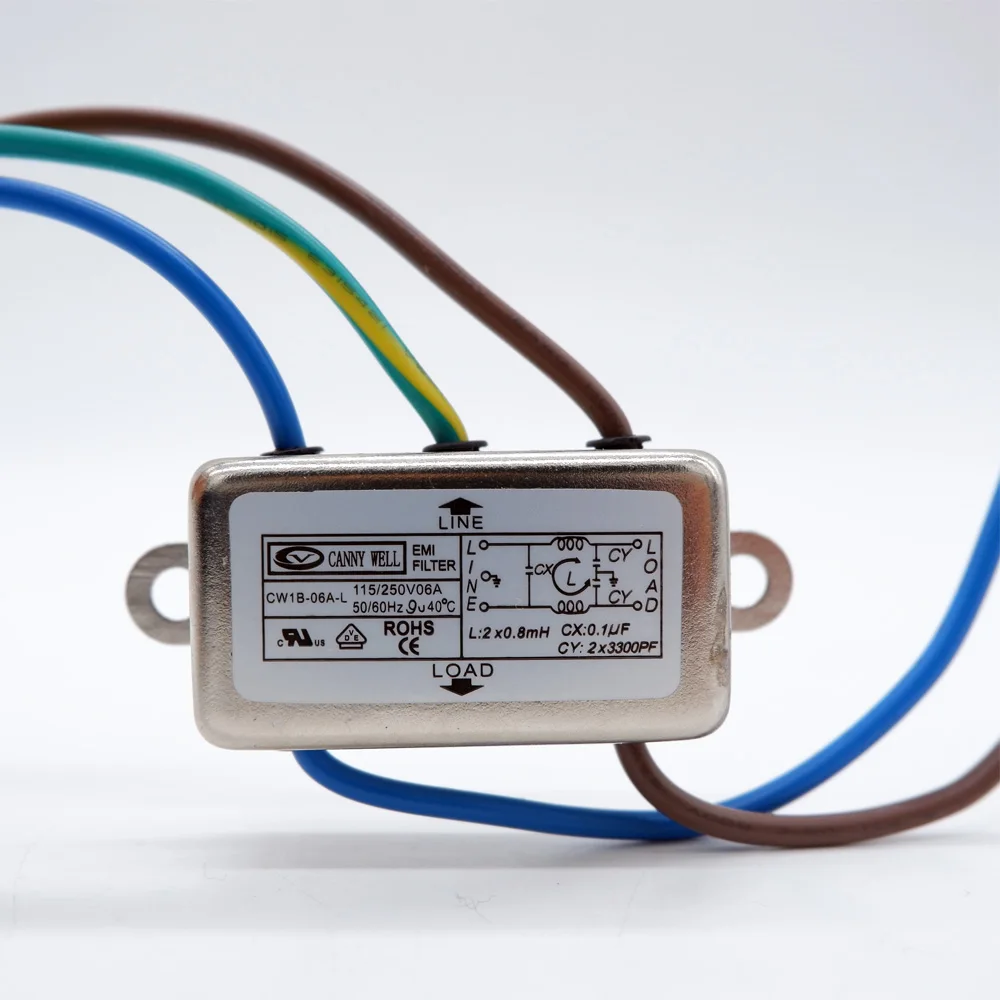 CW1B 06A L AC 115 V/250 V 6A Мощность однофазный линейный EMI фильтр