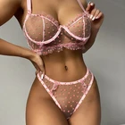 Женское кружевное Прозрачное платье в горошек