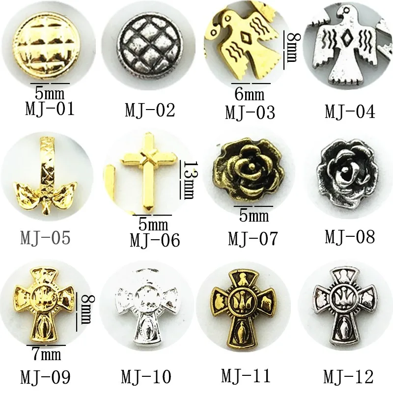 50 шт./упак. металла для украшения ногтей круглые пуговицы мира голубь крест с