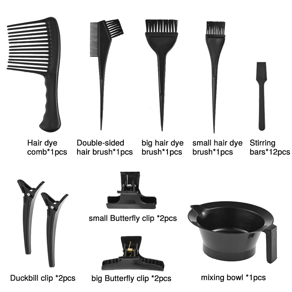 23 шт. набор цветных красителей для волос цветная миска расческа инструментов