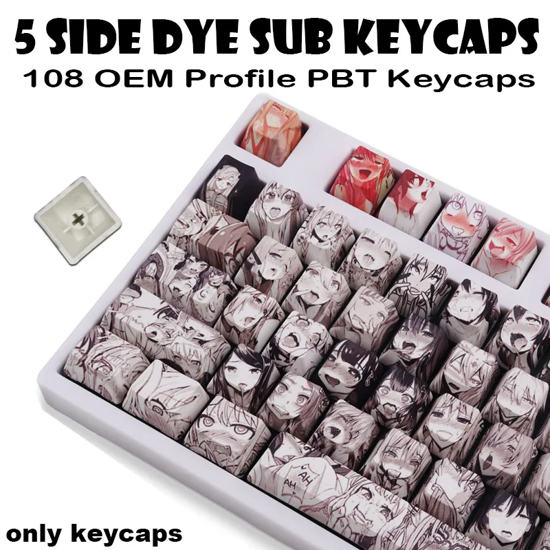 XVX PBT 108 клавиши Ahegao Keycap краска Сублимация OEM профиль аниме популярный для Cherry Gateron