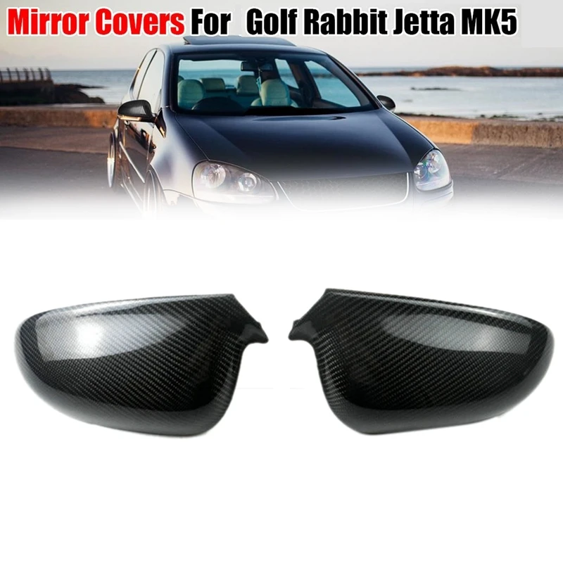 

1 Pair Rearview Mirror Cover Carbon Fiber Side Rear View Mirror Cover Caps for Golf MK5 Golf 5 R 2005 - 2009