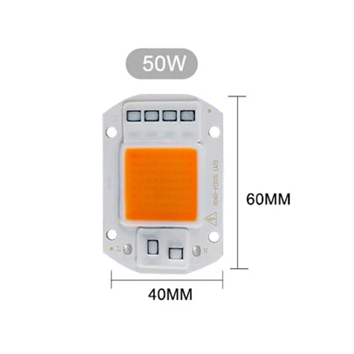 50W COB Led лампа для выращивания света чип полный спектр 220 В 110 В 20 Вт 30 Вт 50 Вт 380-780нм фитолампа для комнатных растений рассады цветок фитолампи - Испускаемый цвет: 50W