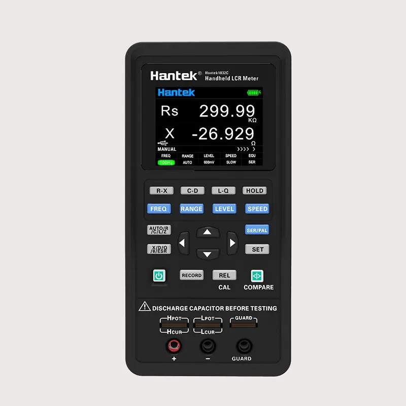 

Hantek Digital Handheld LCR Meter hantek1832C /1833C Portable Inductance Capacitance Resistance Measuring Tester Tools 2.8" LCD