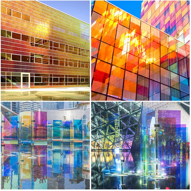 Декоративная оконная пленка SUNICE, оттенок стекла, эффект радуги, защита от солнца, самоклеящаяся пленка для дома, офиса, здания, 90 см x 200 см