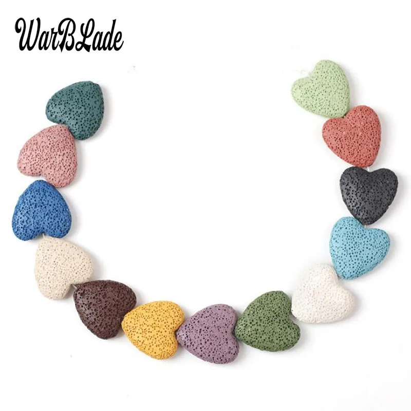 Бусины Из Натурального вулканического камня в форме сердца разноцветные бусины