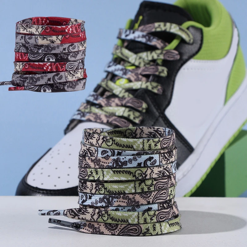 

Cashew Flower Sneaker Shoelace Unisex Adult Print Stylish Color-blocked Sports Basketball Shoe Laces All-match Shoe Accessories