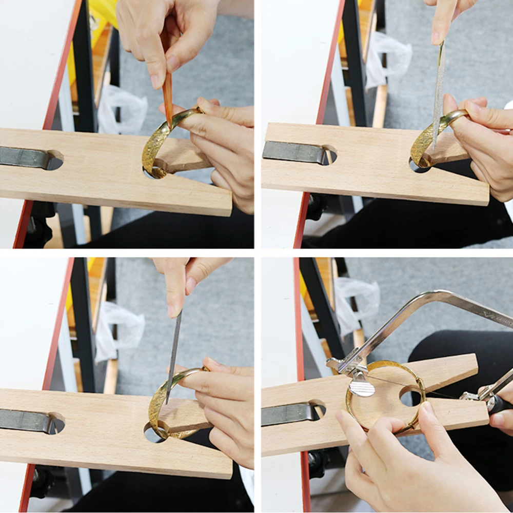 

Wooden Bench Pin with V-Slot Multipurpose Bench Clamp Jewelry Making Tool