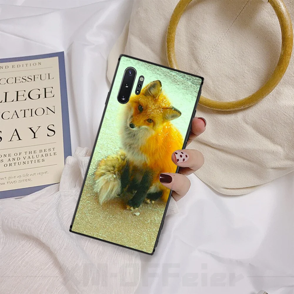 BaweiTE Snow fox TPU черный чехол для телефона Корпус Samsung A50 S10 Plus S10E Note9 Note8 7 10 Pro | Мобильные