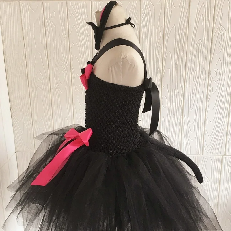 

Baby Girl Halloween Cat Costume Kids Animal Cosplay Christmas Tutu Dress Girls Purim Carnival Outfit Children Cartooon Clothing