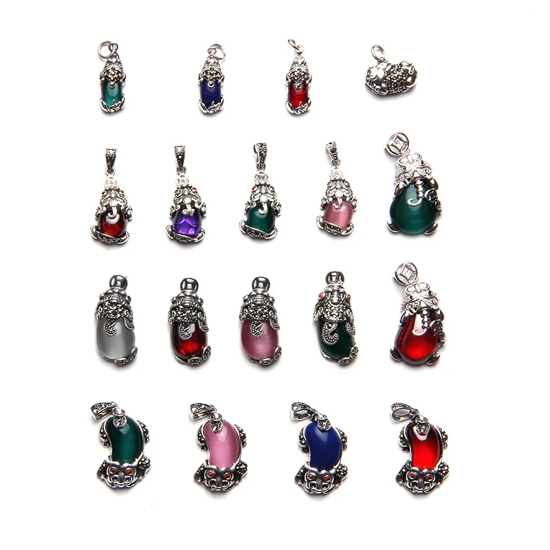 OMHXZJ Wholesale ZB542 DIY Jewelry Making Accessories Findings Components Fine Necklace 925 Sterling Silver PIXIU Pendant Charm | Украшения