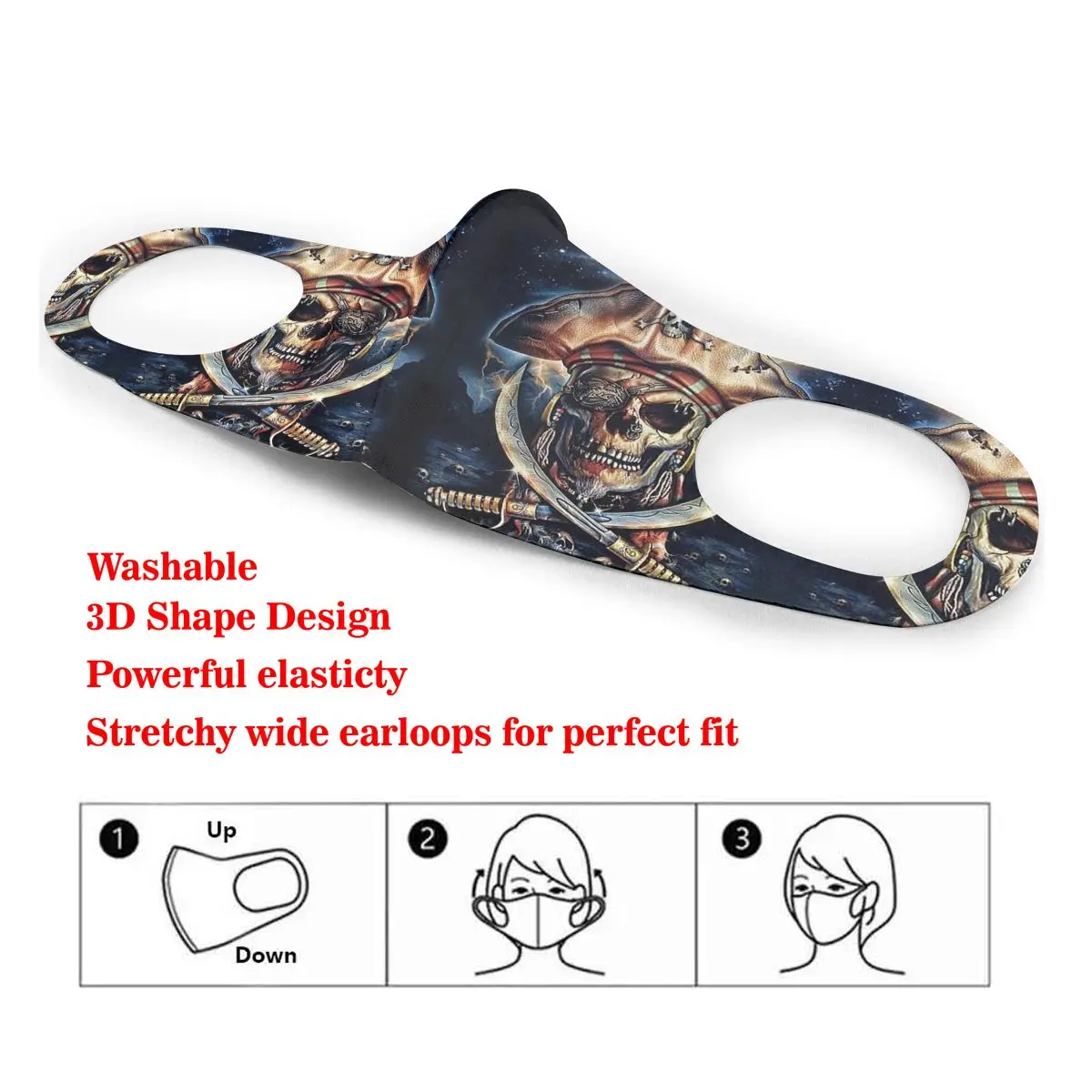 

Mouth Mask Pirate Sign Logo Dust Face Masks Cover Washable & Reusable for Adult Student Kids