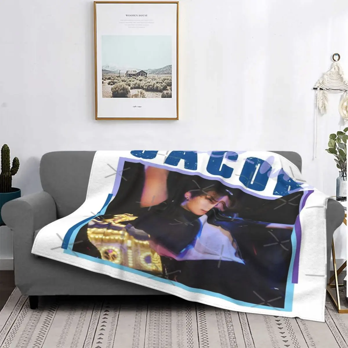 

The Boyz-Manta de tela escocesa para cama, cubrecama de tela escocesa, manta Kawaii, toalla de playa de lujo