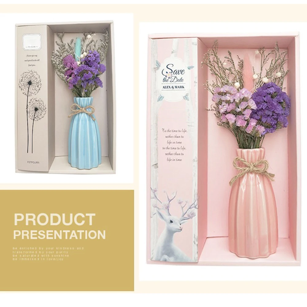 Набор сухих цветов с вазой ароматерапевтическая ваза набор украшений для дома