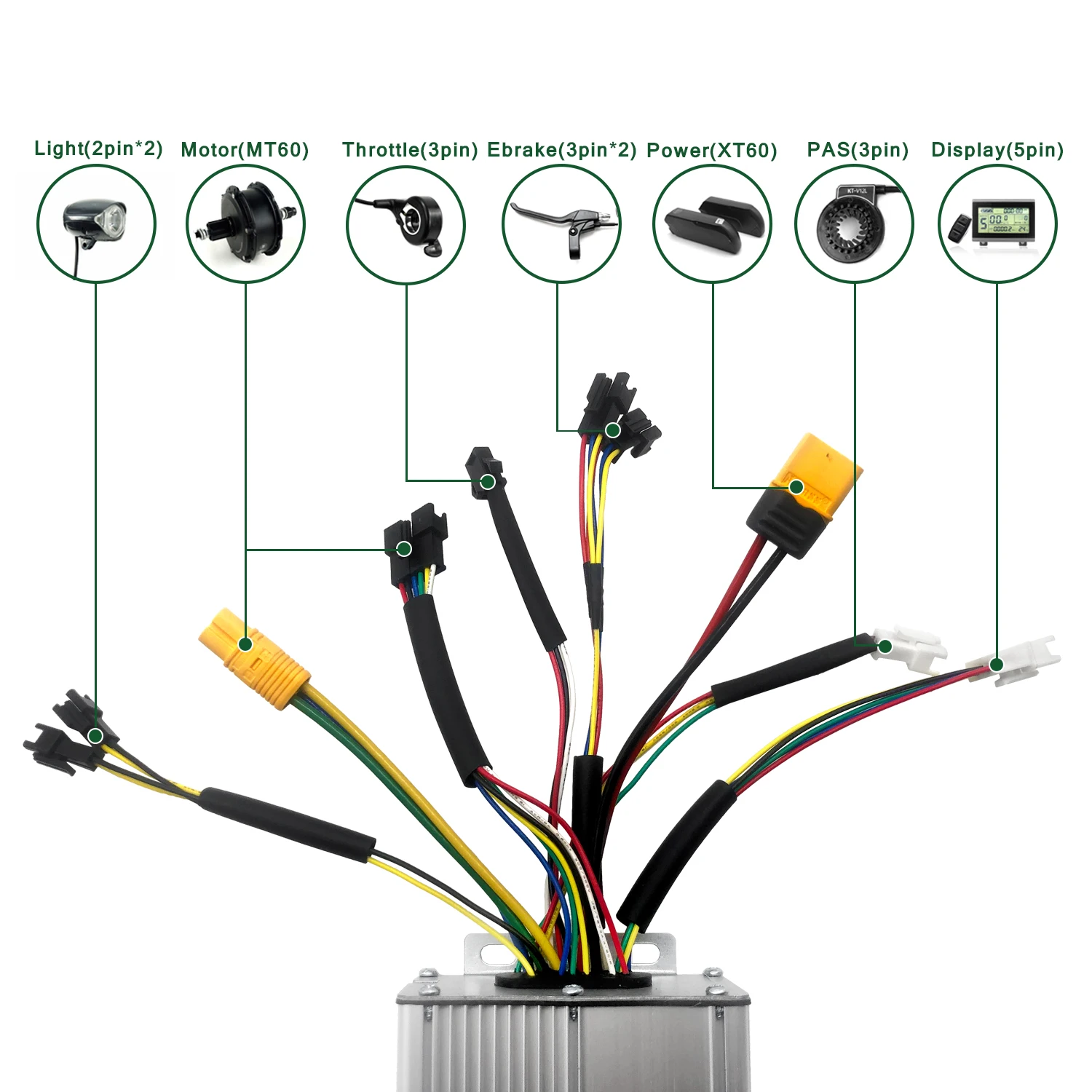 48V 30A Controller For 1000W Motor LCD8 Display Meter PAS Set E-bike Conversion Kit Hall Sensor | Спорт и развлечения