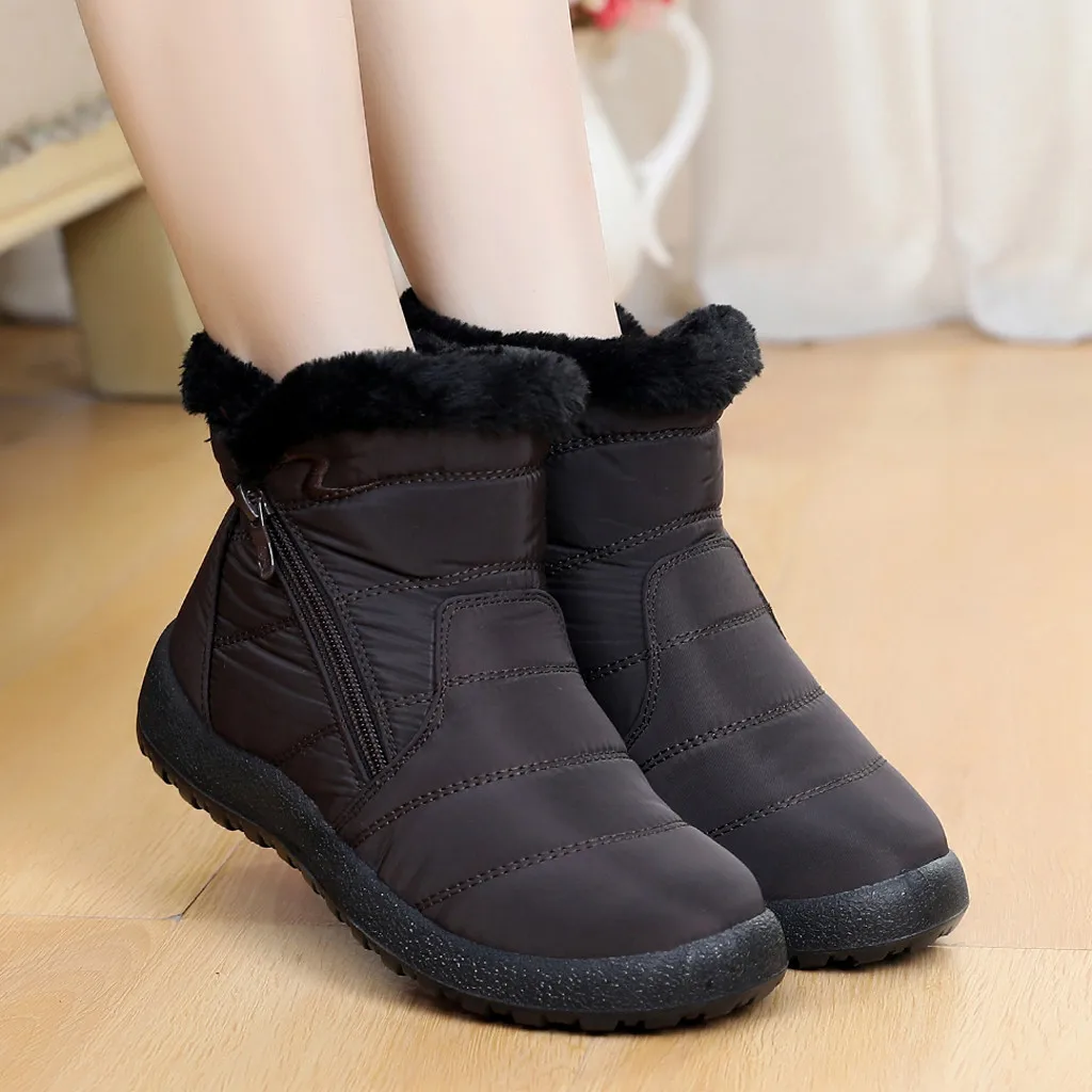 Женские ботинки осенне зимние женские короткие ботильоны водонепроницаемая