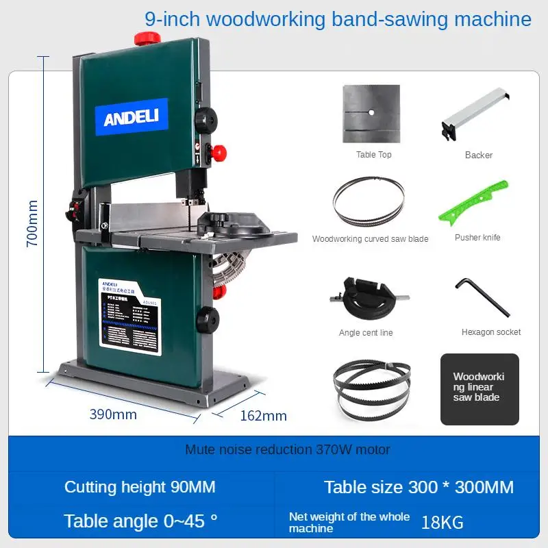 

Band Saw Machine Small Curve Cutting Machine Electric Wire Saw Woodworking Tools Household 9 Inch Mini Multi-Function Cutting Ma