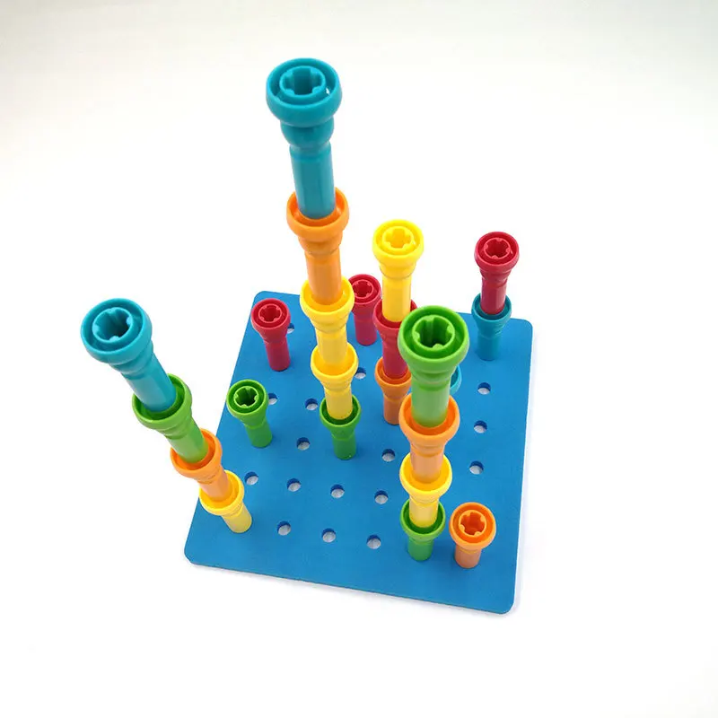 

Bubbles Blocks Pegs and Pegboard Stackers Set Colorful Building Blocks Educational Toys for Kids