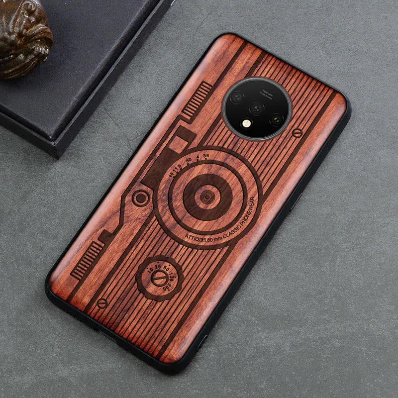 8 Резной деревянный ящик для OnePlus 7T One Plus 7T противоударный чехол TPU бампер чехол для OnePlus 7t Pro Чехол деревянная оболочка OnePlus 1+ 7t - Цвет: 8