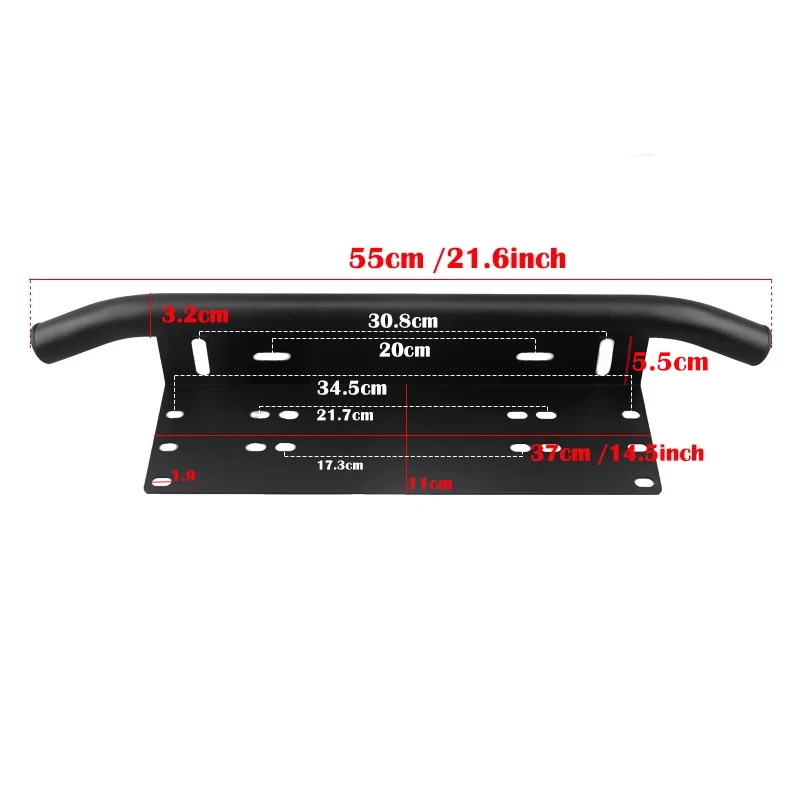 4-дюймовый светодиодный Рабочий фонарь + передний бампер номерной знак рамка