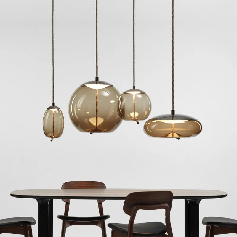 Скандинавский подвесной светильник в стиле пост-модерн стеклянная лампа с узлом