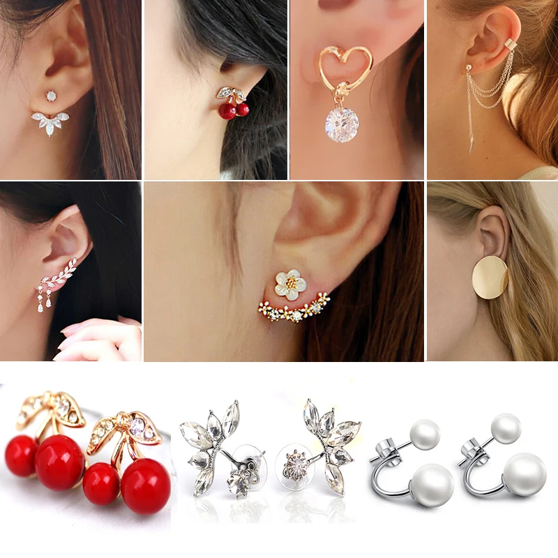 

Fashion Simple Stud Earrings Ladies Beautiful Tassel Earrings for Women Girls Jewelry Accessories Cherry Flower Pearl Earrings