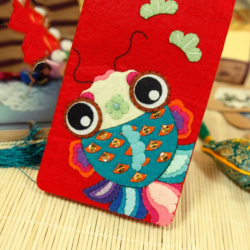 Для женщин &quotсделай сам&quot Золотая рыбка Войлок карты Чехол сумка DIY нетканый