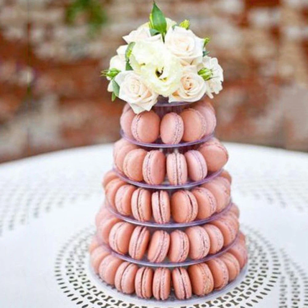 1 шт. 6 ярусов круглая башня макарон подставка для торта поднос из ПВХ витрина