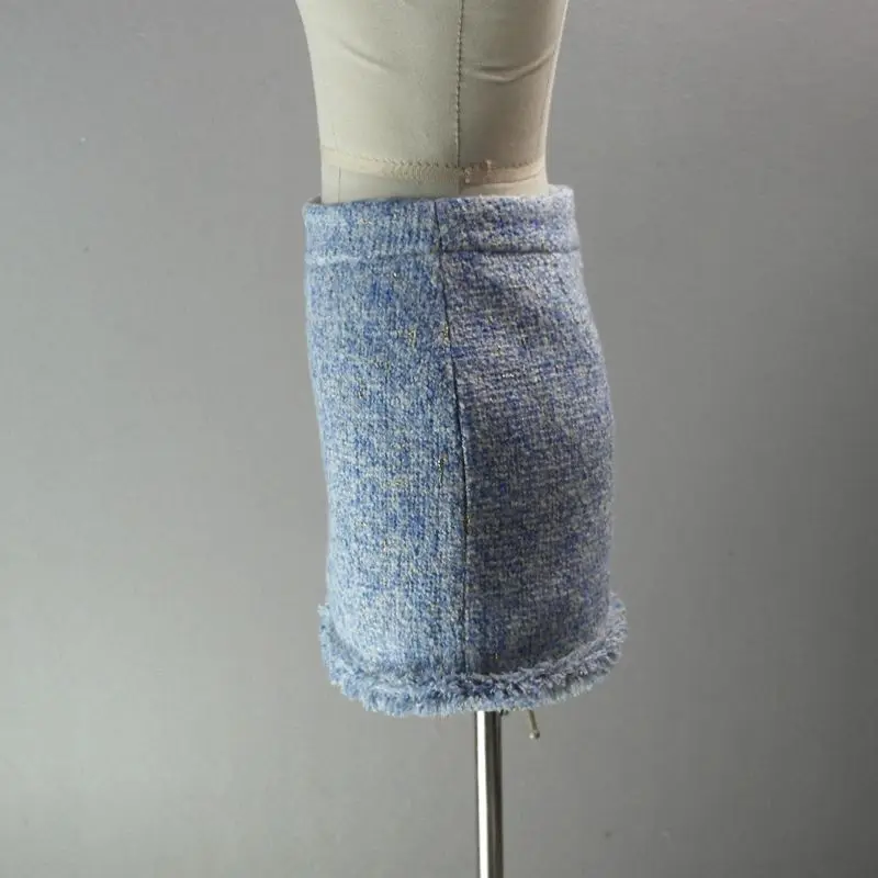 Женский офисный твидовый костюм элегантный итальянский из двух предметов с