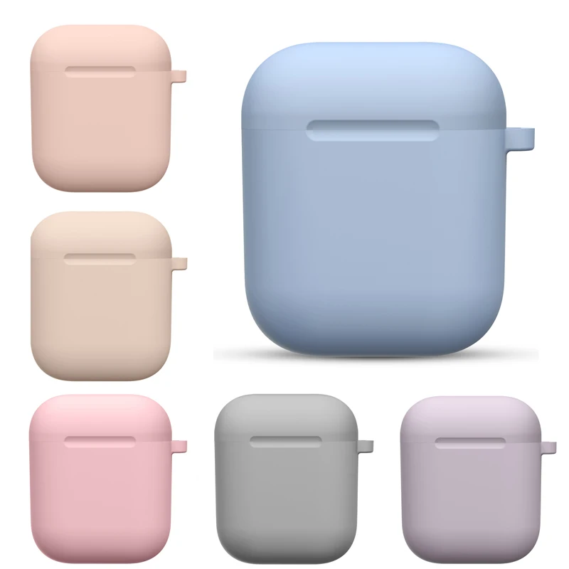Силиконовый чехол для Apple Airpods 1 2 защитный наушников Защитный с брелоком s |