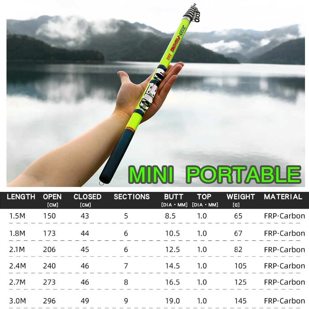 JOSBY Carbon Fiber Rock Fishing Rod Telescopic feeder pole Spinning Carp Portable travel ultralight 3.6M 4.5M 5.4M 6.3M 2020 NEW