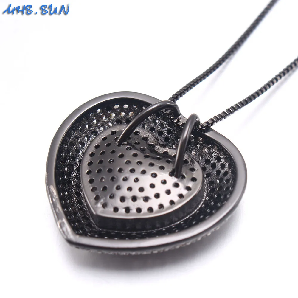 MHS.SUN женское мозаичный Циркон ожерелье с кулоном в виде сердца винтажное Золотое